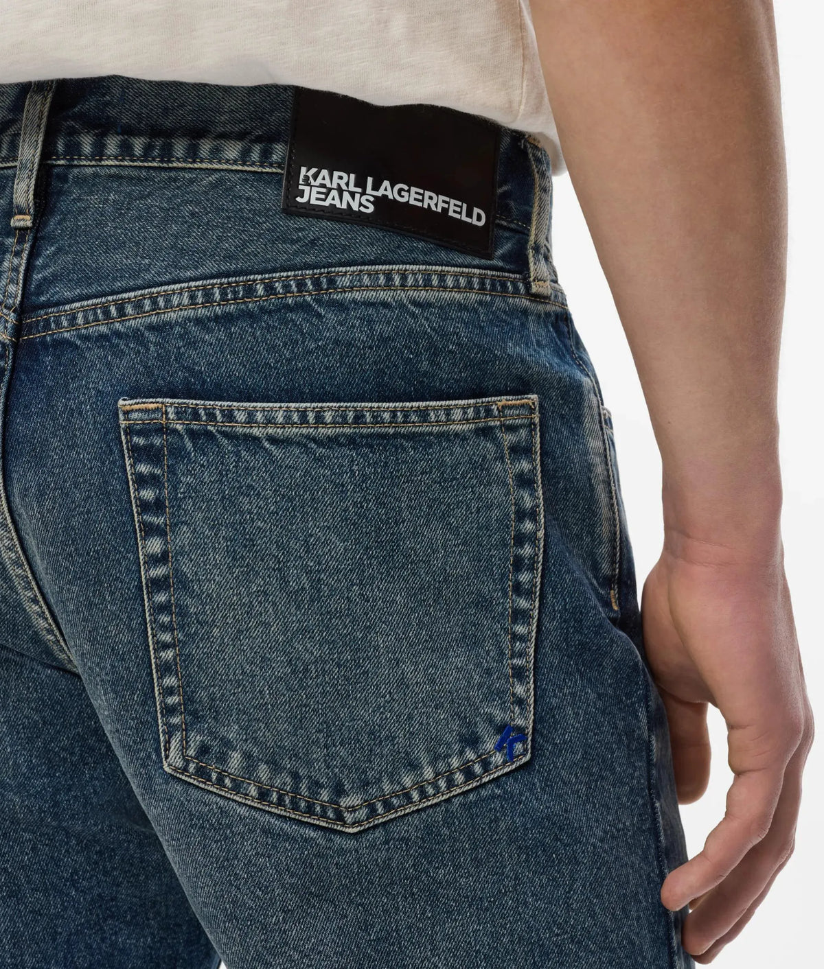 Dark blue tapered jeans