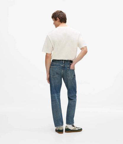 Dark blue tapered jeans