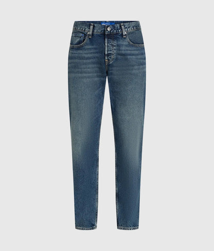 Dark blue tapered jeans