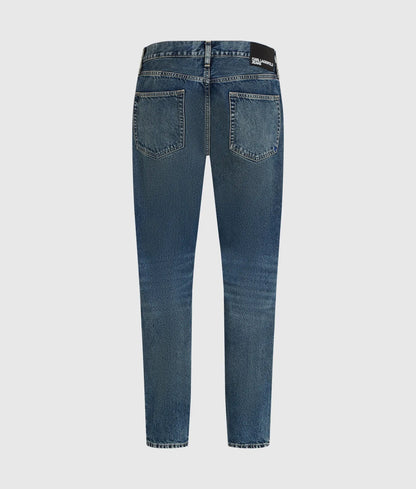 Dark blue tapered jeans
