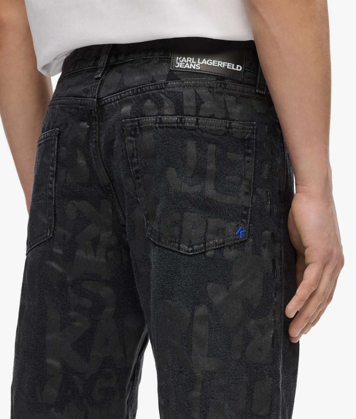 Logo print straight jeans