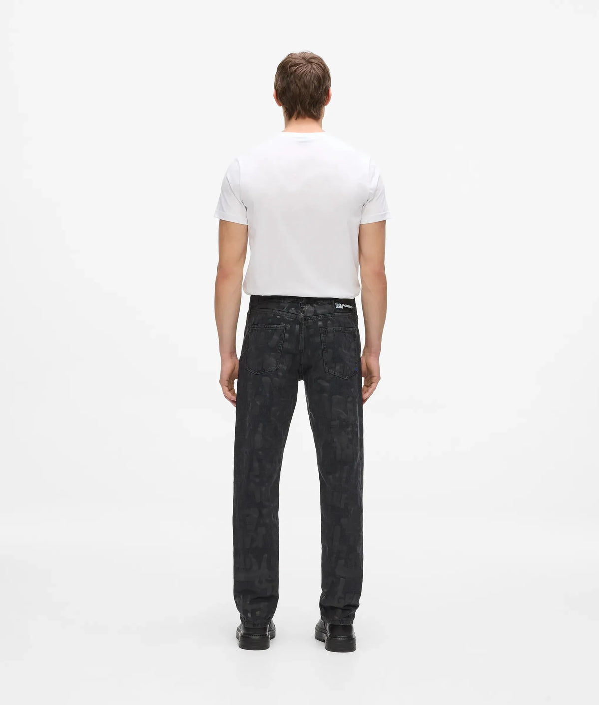 Logo print straight jeans