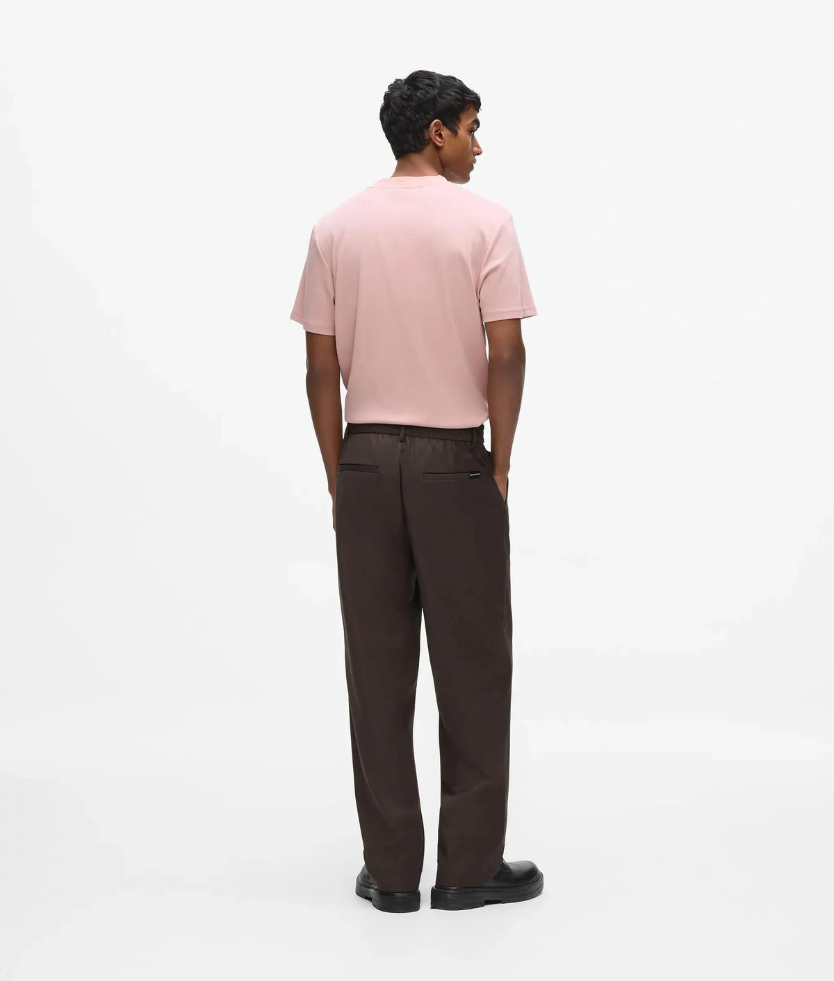 Straight-leg wool‑blend pants