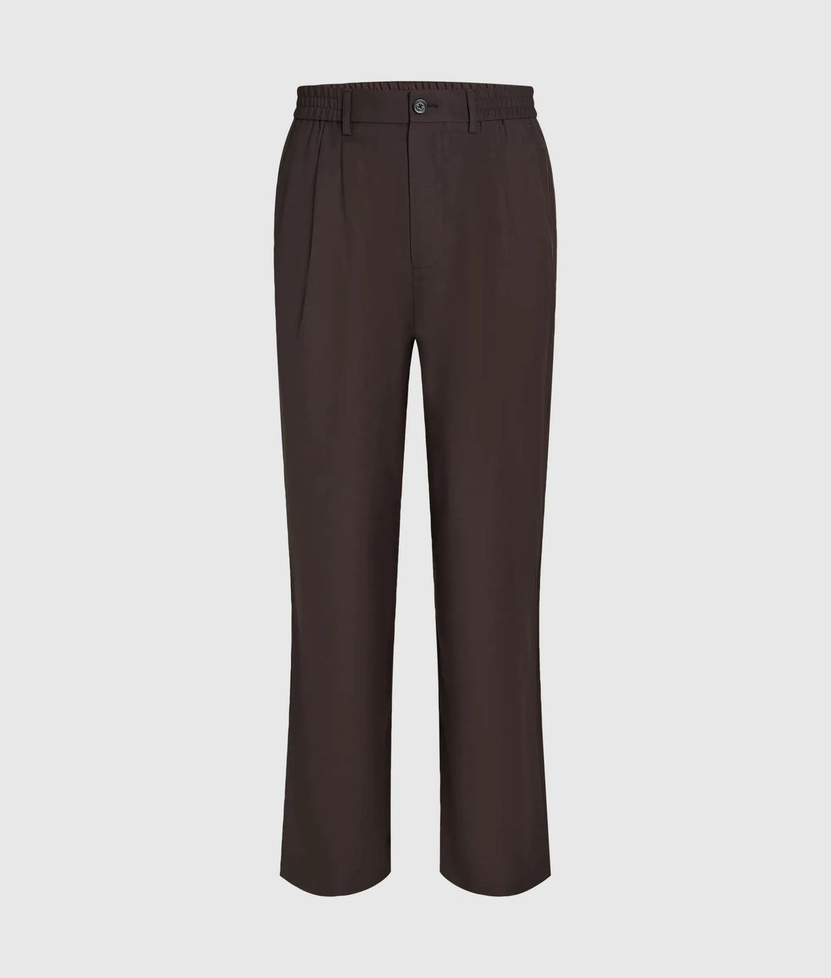 Straight-leg wool‑blend pants