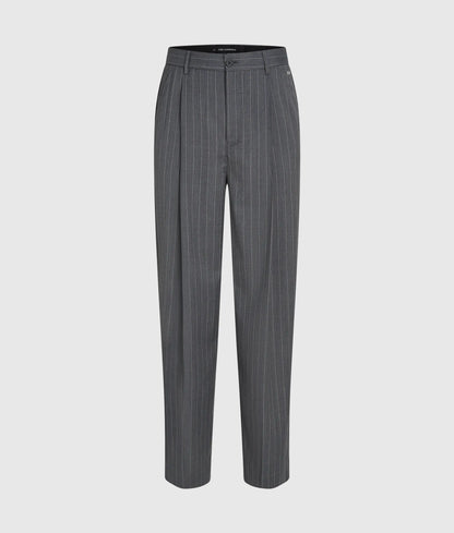 Pinstripe wool‑blend pants