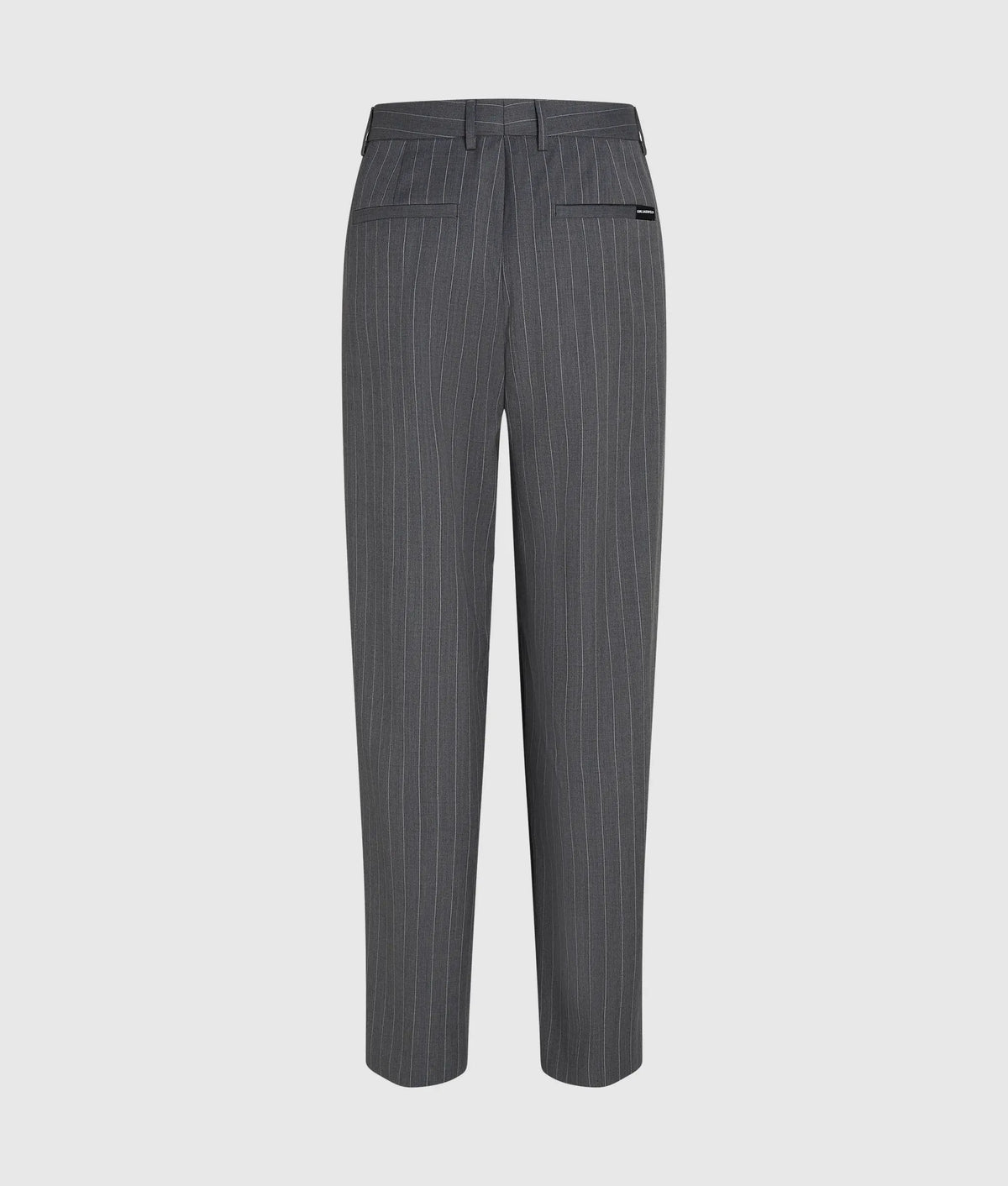 Pinstripe wool‑blend pants