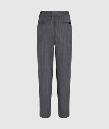 Pinstripe wool‑blend pants