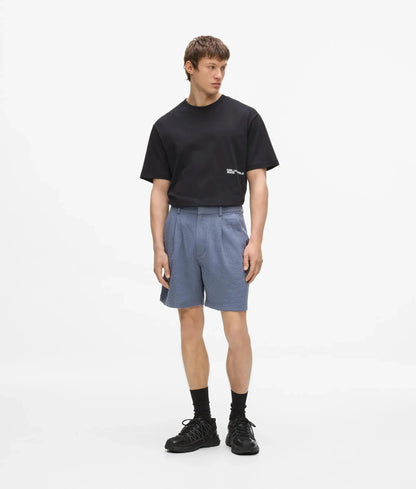 Crinkled cotton shorts