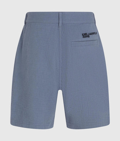 Crinkled cotton shorts