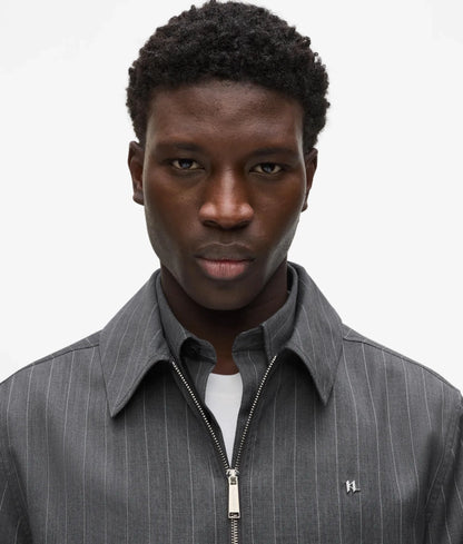 Pinstripe wool‑blend jacket