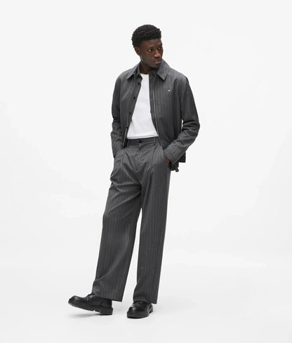 Pinstripe wool‑blend jacket
