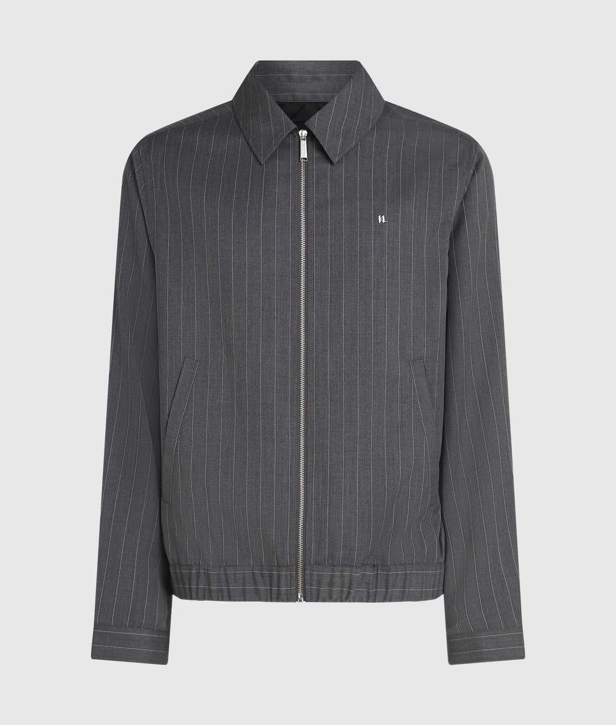 Pinstripe wool‑blend jacket