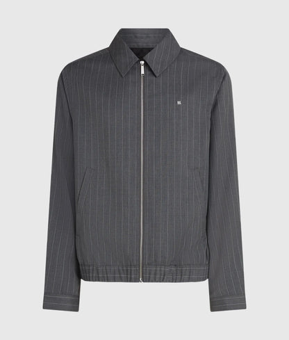 Pinstripe wool‑blend jacket