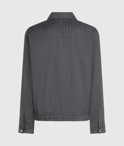 Pinstripe wool‑blend jacket