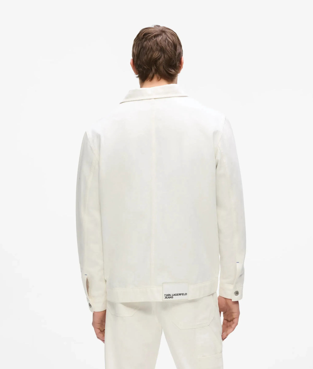 Utility white denim jacket
