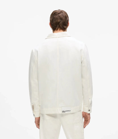 Utility white denim jacket