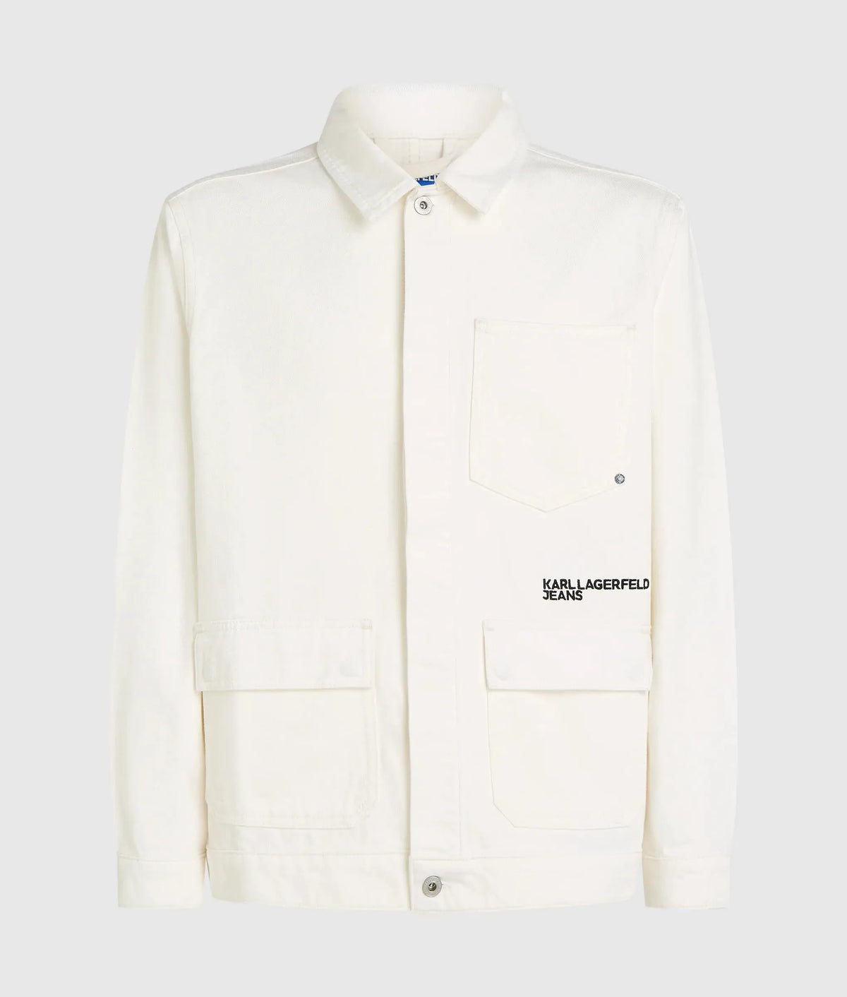 Utility white denim jacket