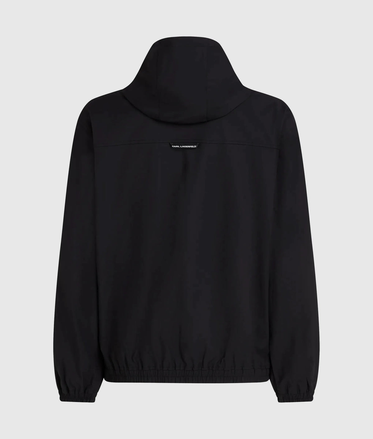 Hooded logo patch zip-up jacket