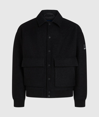 Wool‑blend bomber jacket