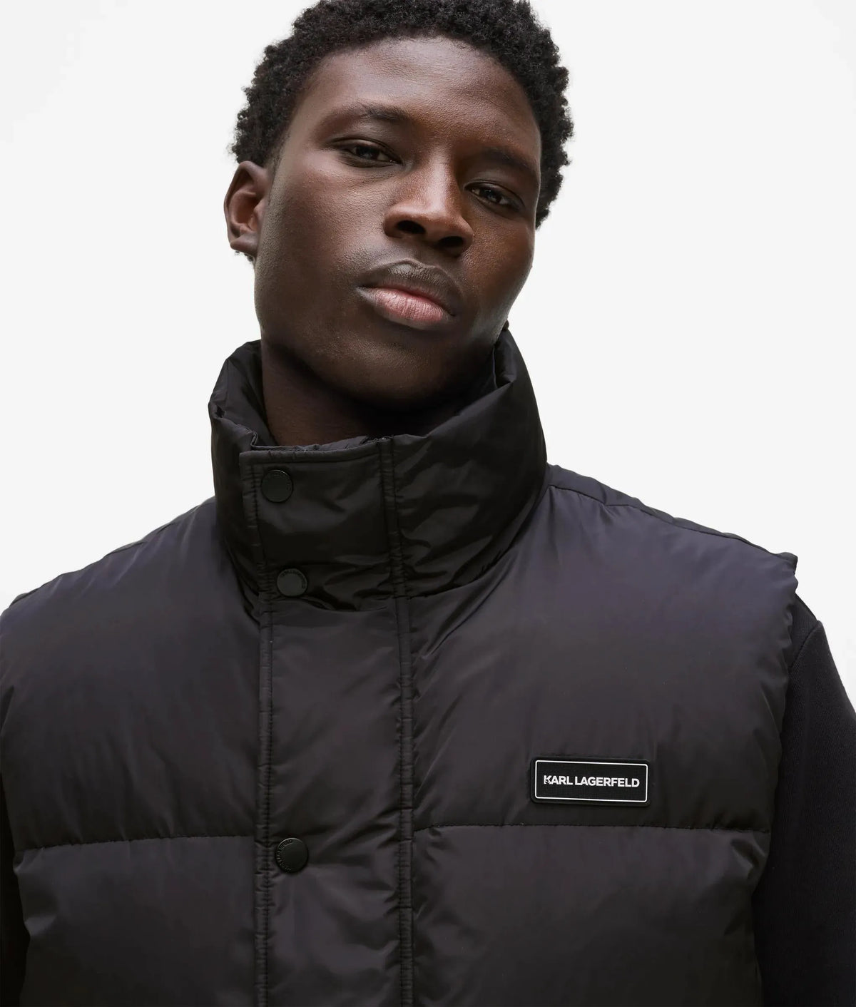 Logo patch puffer gilet