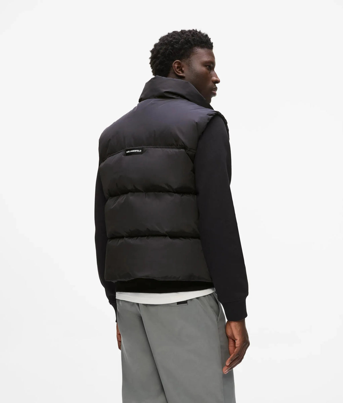 Logo patch puffer gilet