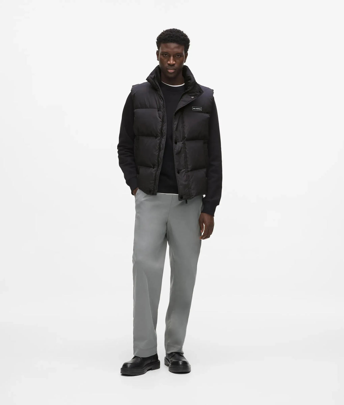 Logo patch puffer gilet