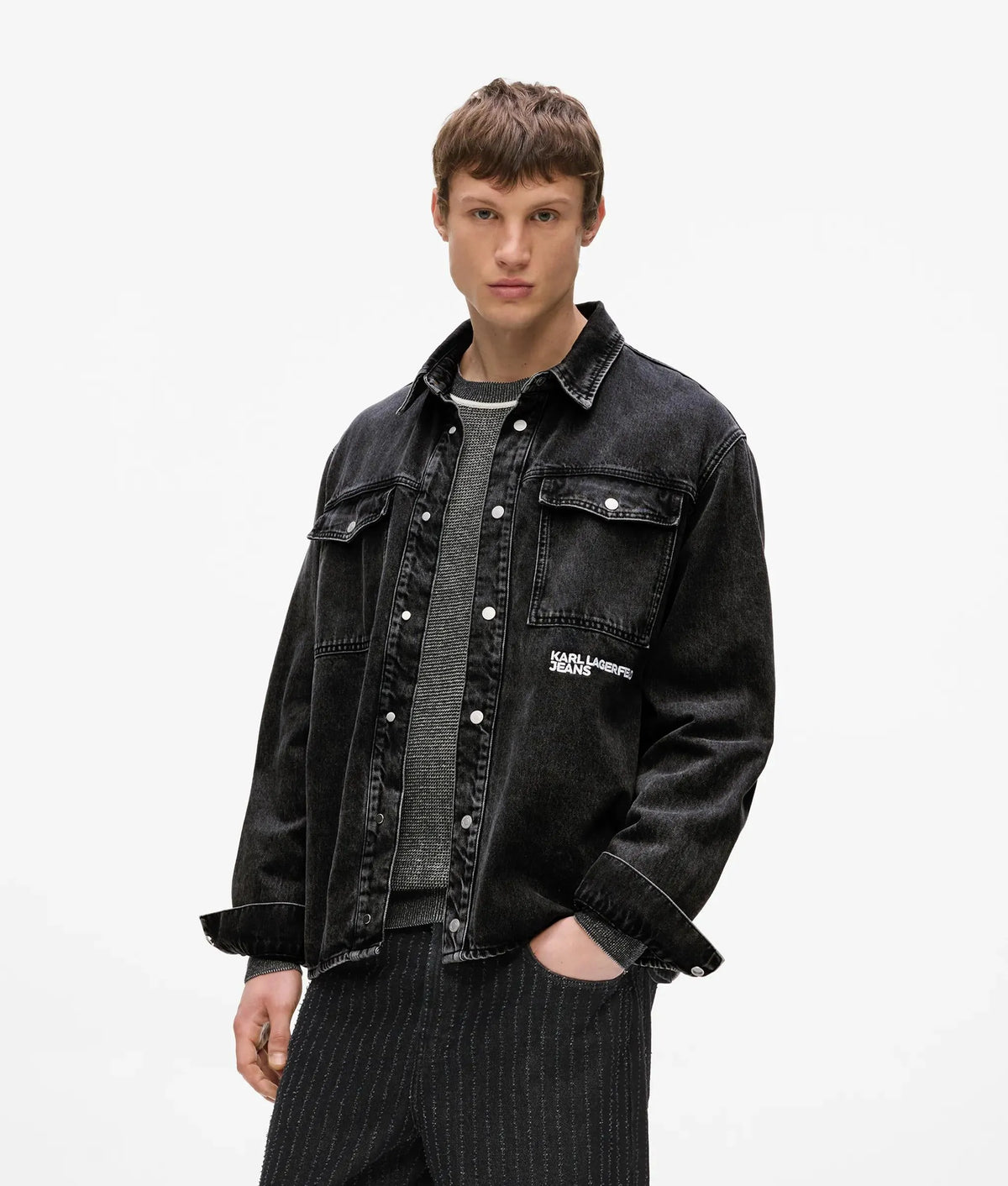 Karl Quote denim overshirt