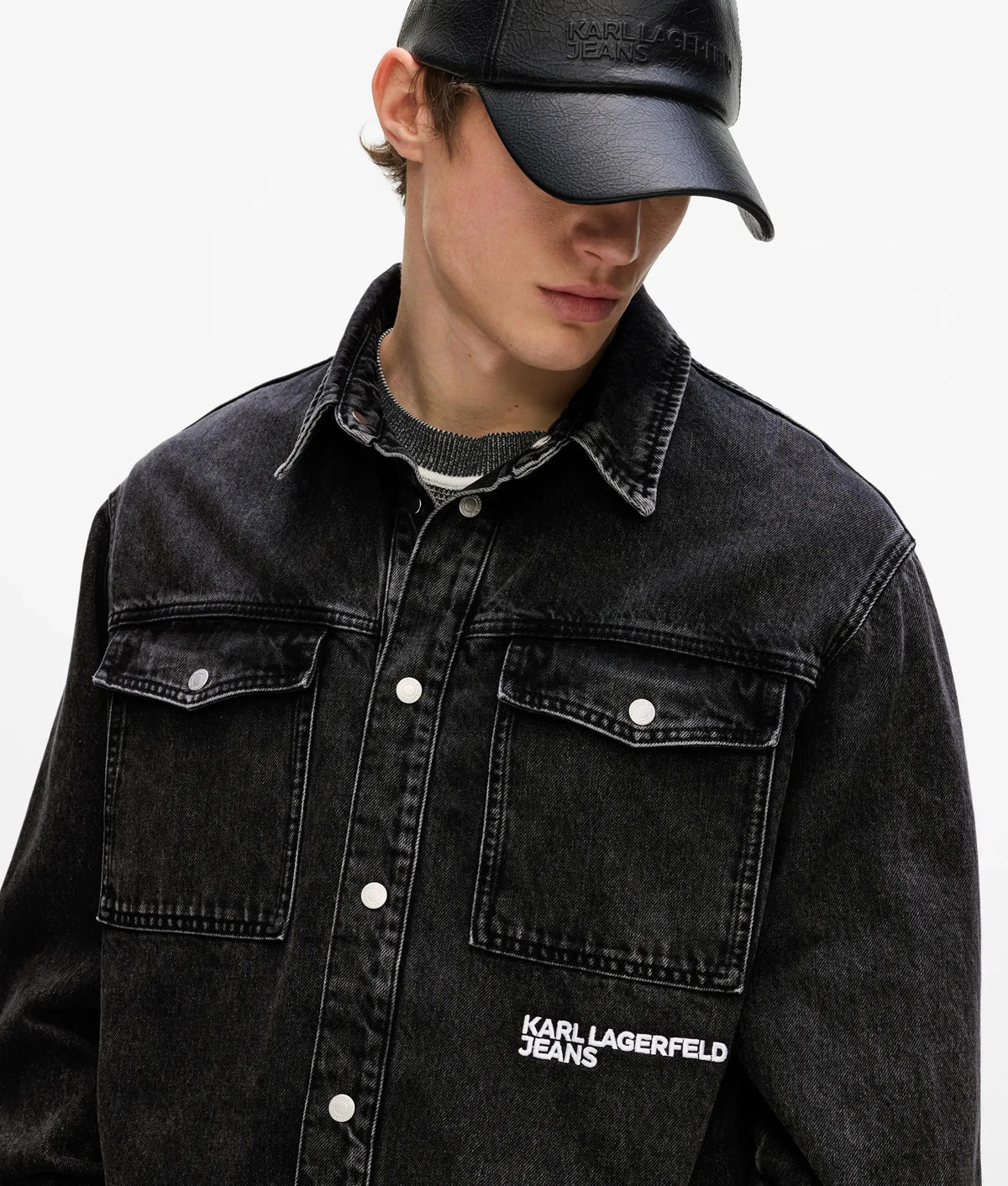 Karl Quote denim overshirt