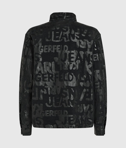 All-over logo denim overshirt