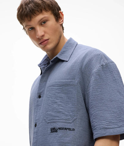 Crinkled cotton shirt
