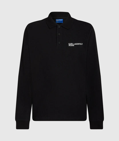 Long-sleeved logo polo shirt