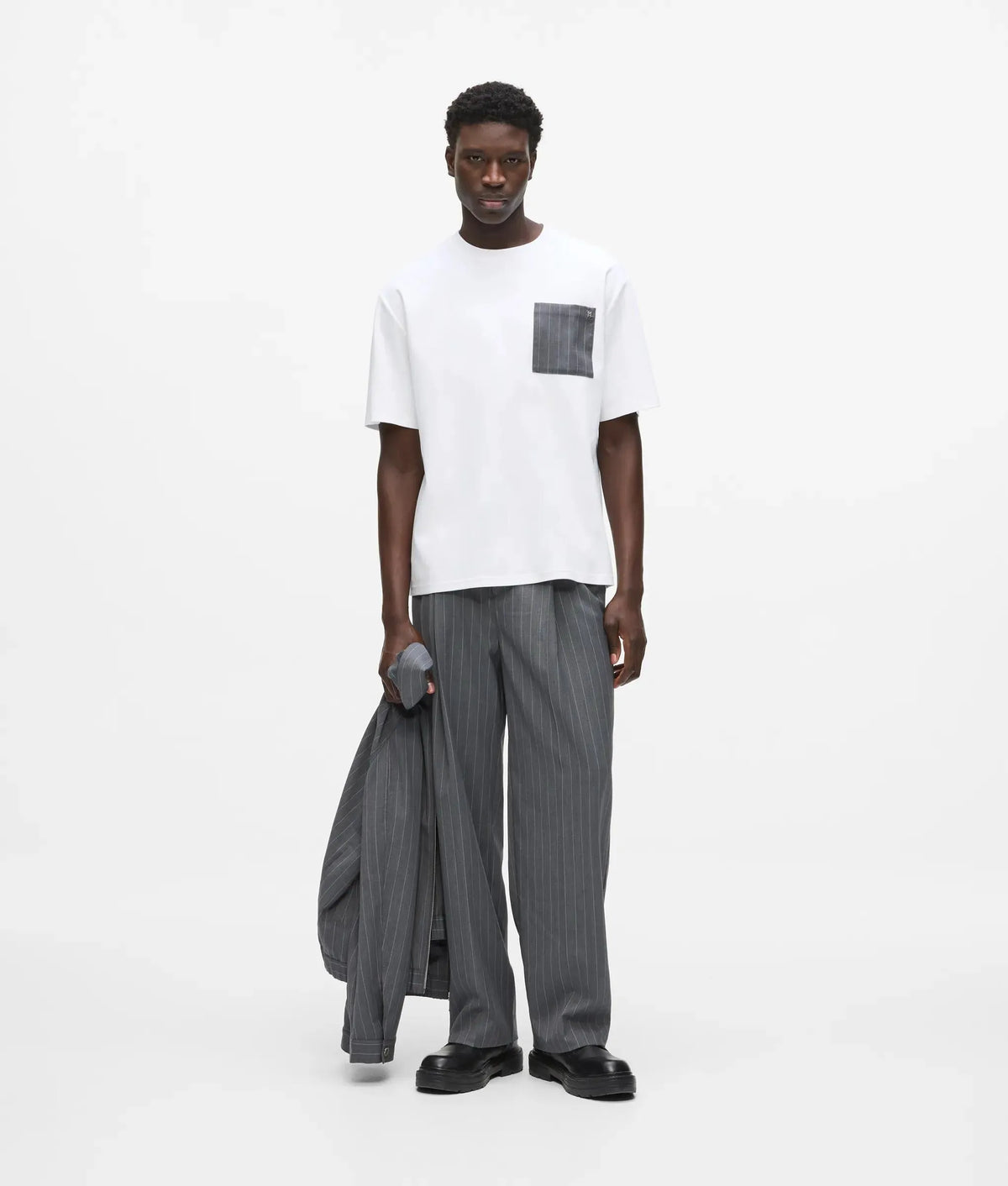 Pinstripe pocket T-shirt
