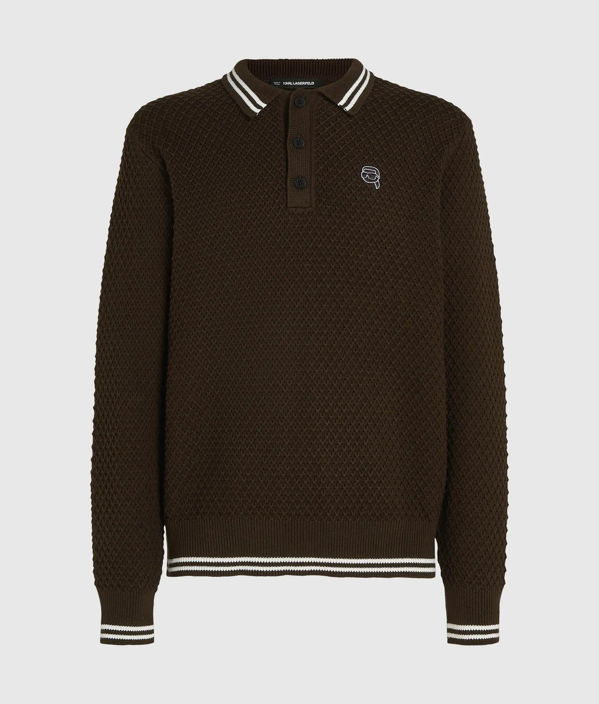 Ikon long-sleeved knit polo shirt