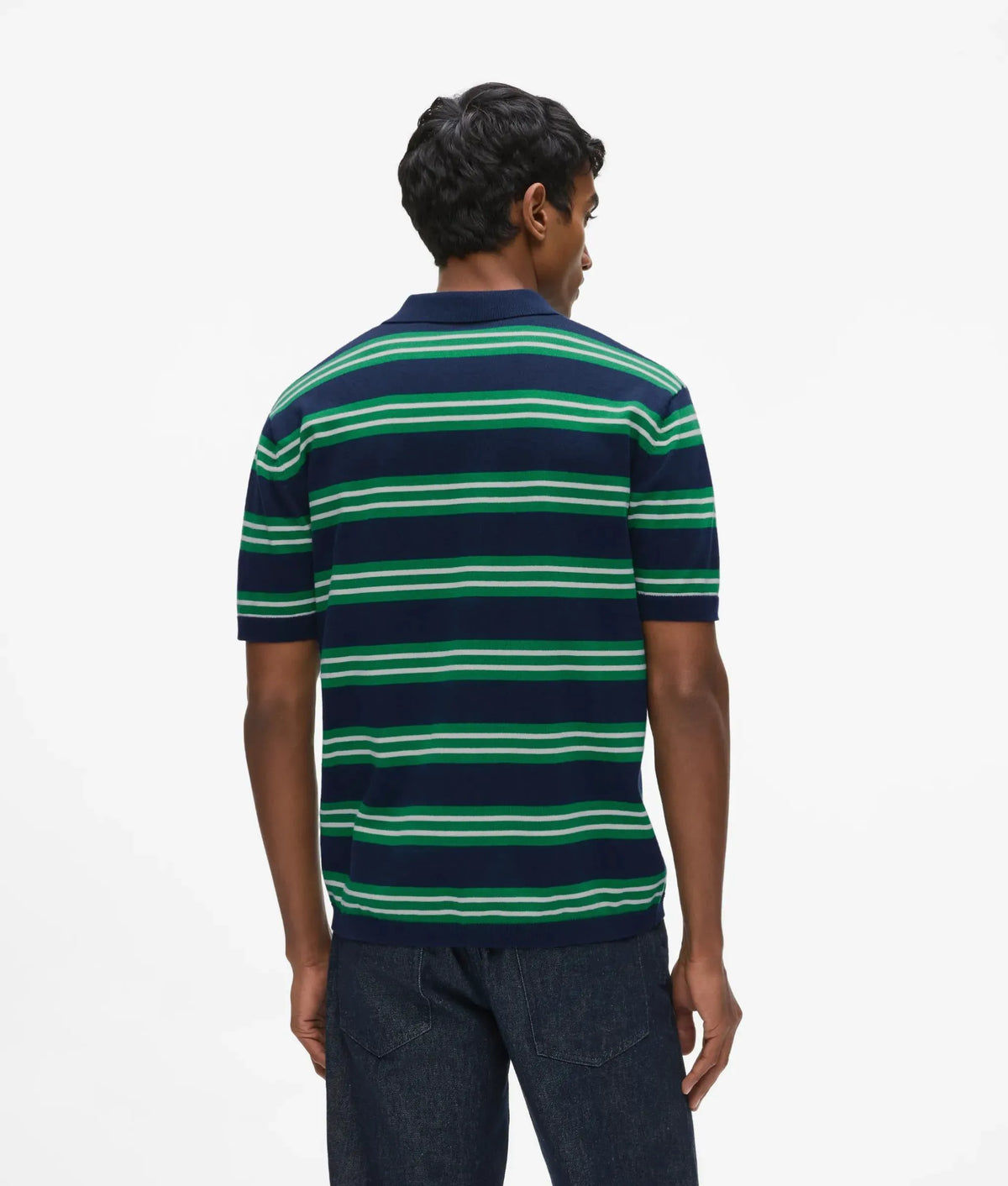 Ikon stripe knit polo shirt