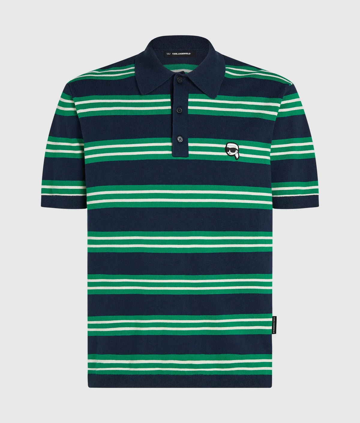 Ikon stripe knit polo shirt