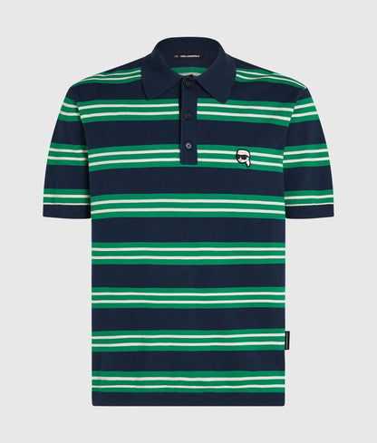 Ikon stripe knit polo shirt