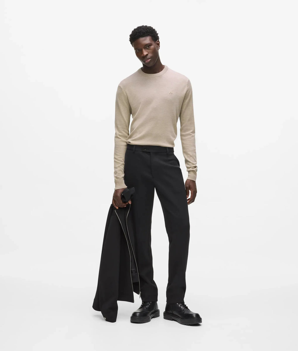 Merino wool crew neck sweater