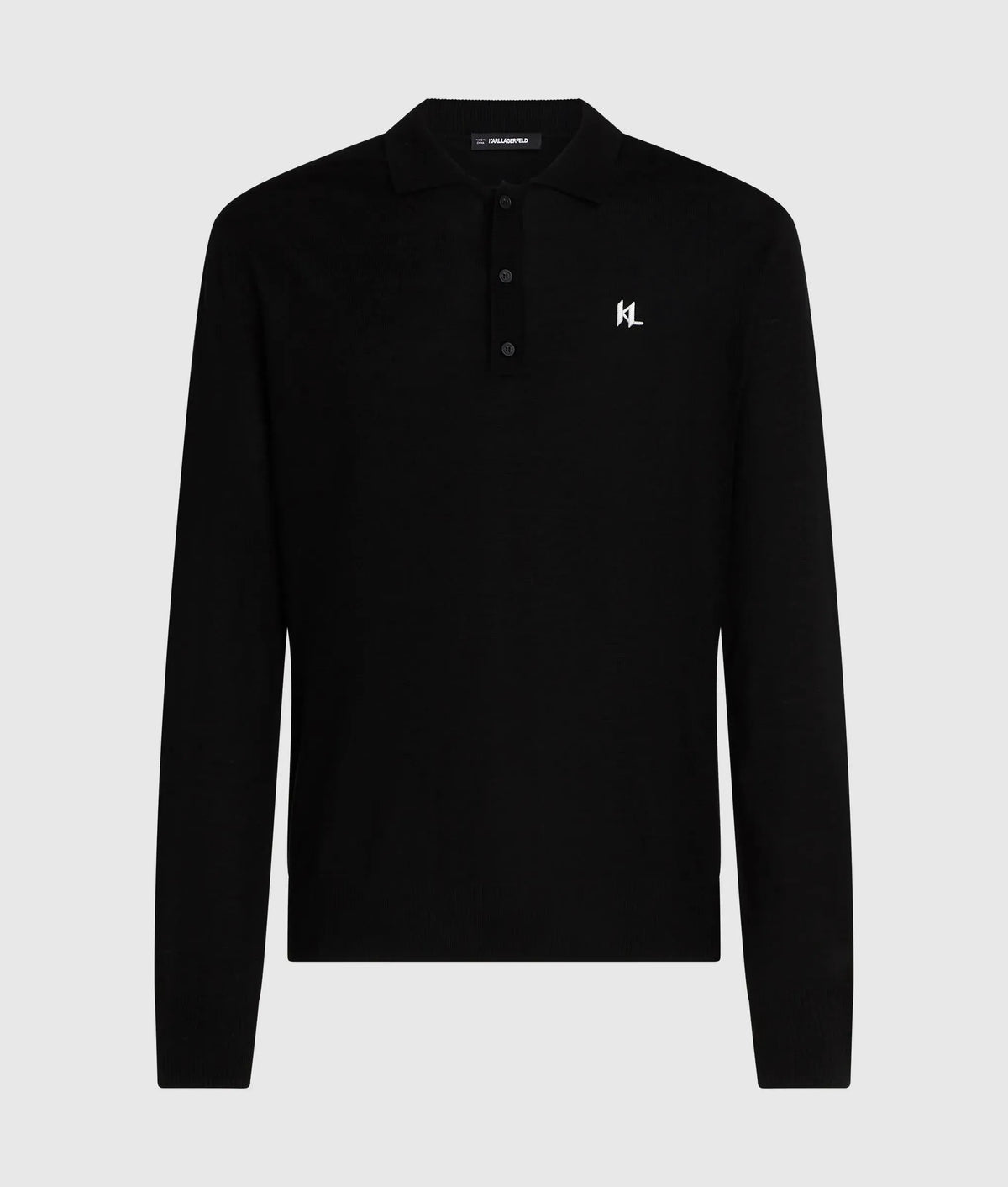 Merino wool long-sleeved polo shirt