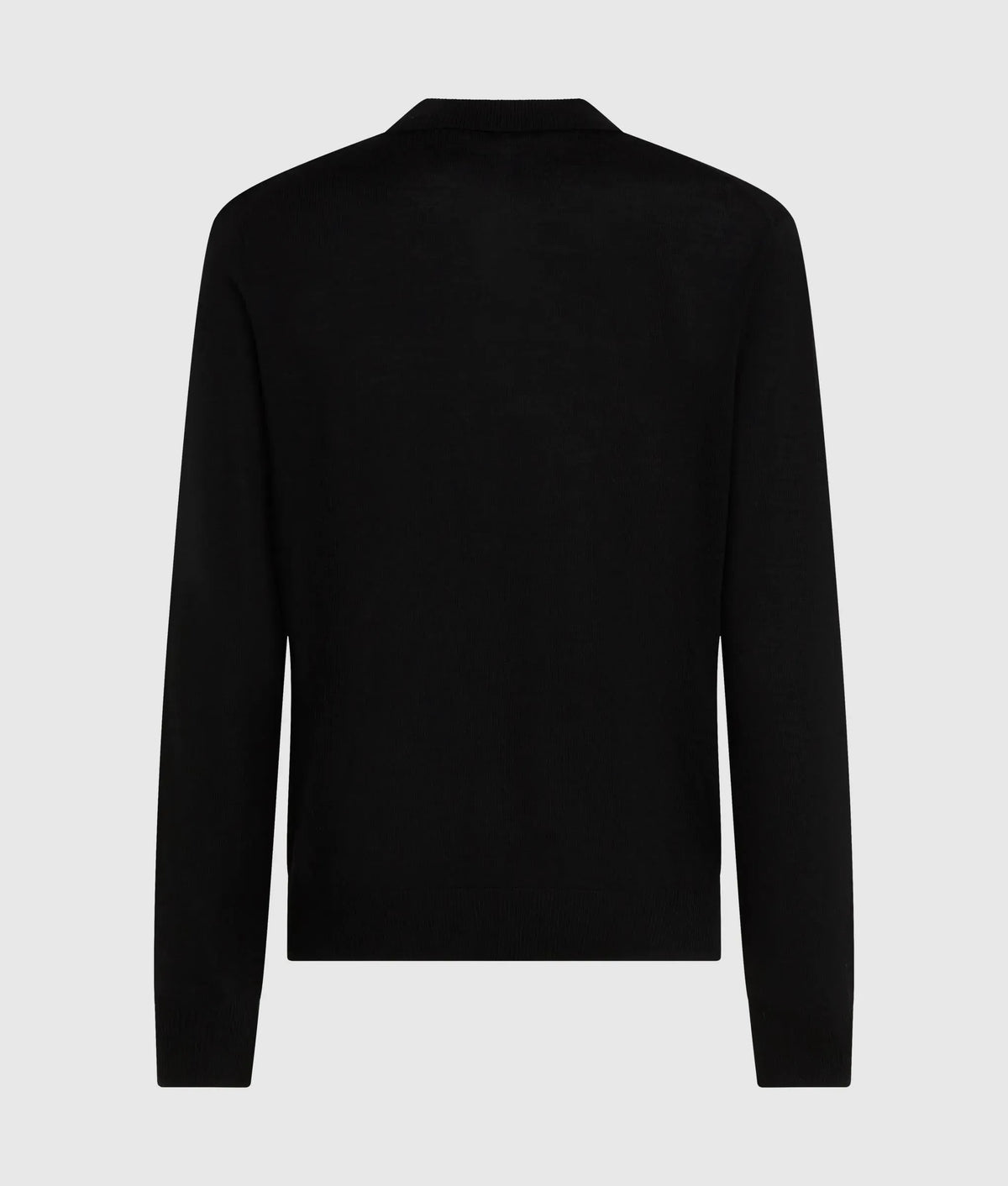 Merino wool long-sleeved polo shirt