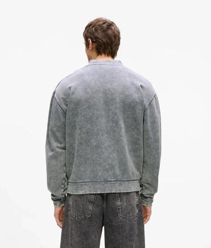 Washed zip-up sweatshirt