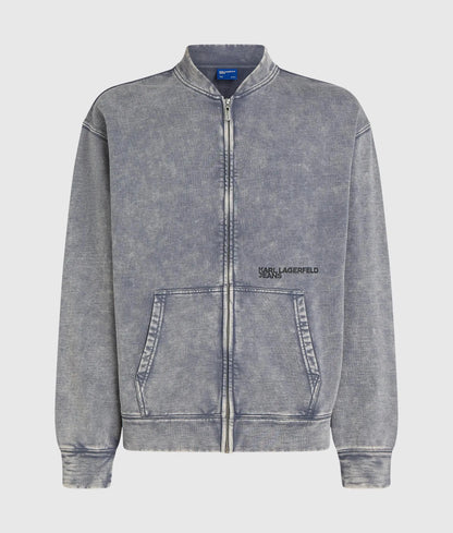 Washed zip-up sweatshirt