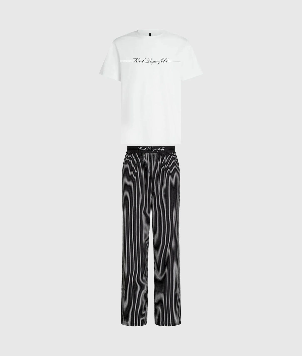 Pinstripe pants pajama set