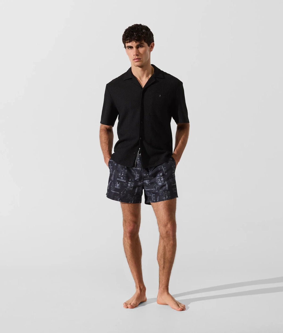 Textured beachwear shirt