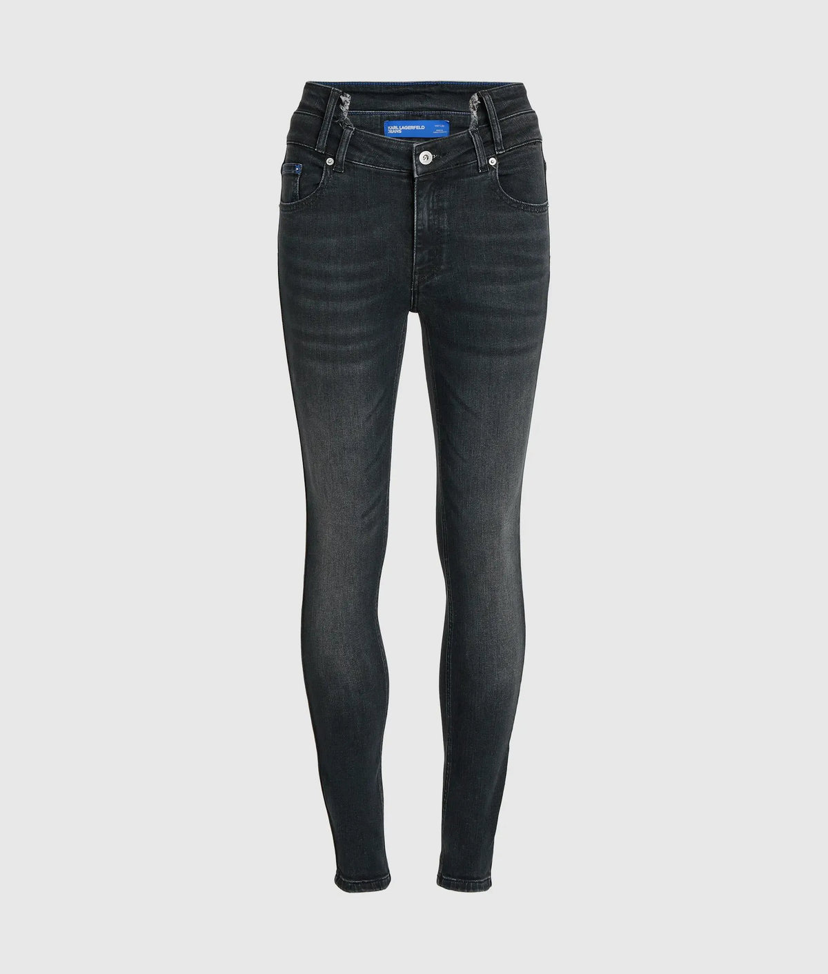 Cutaway waist high-rise skinny jeans