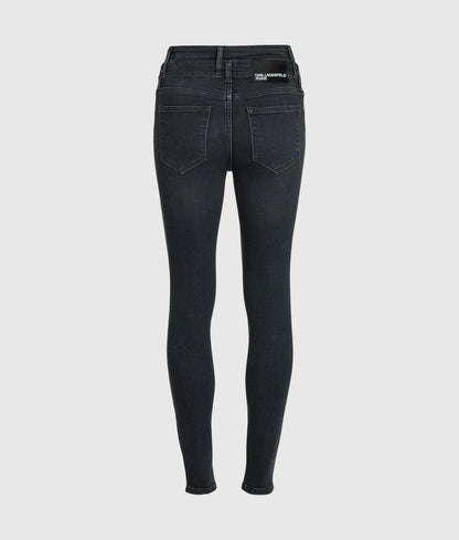 Cutaway waist high-rise skinny jeans