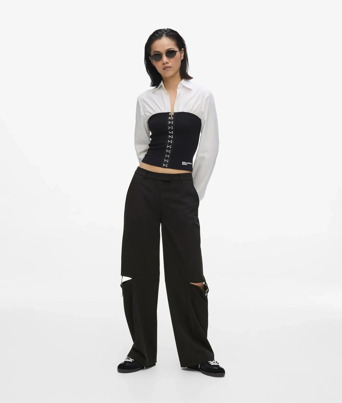 Buckle-detail tailored pants