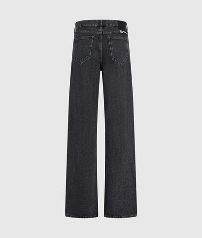 Lace-up mid-rise relaxed jeans