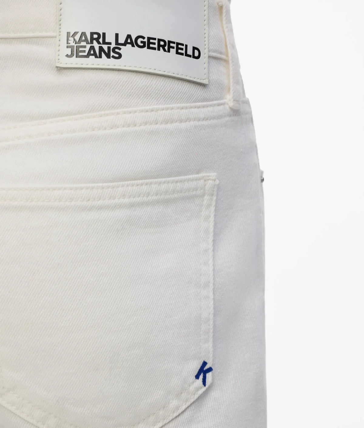 White high-rise straight jeans