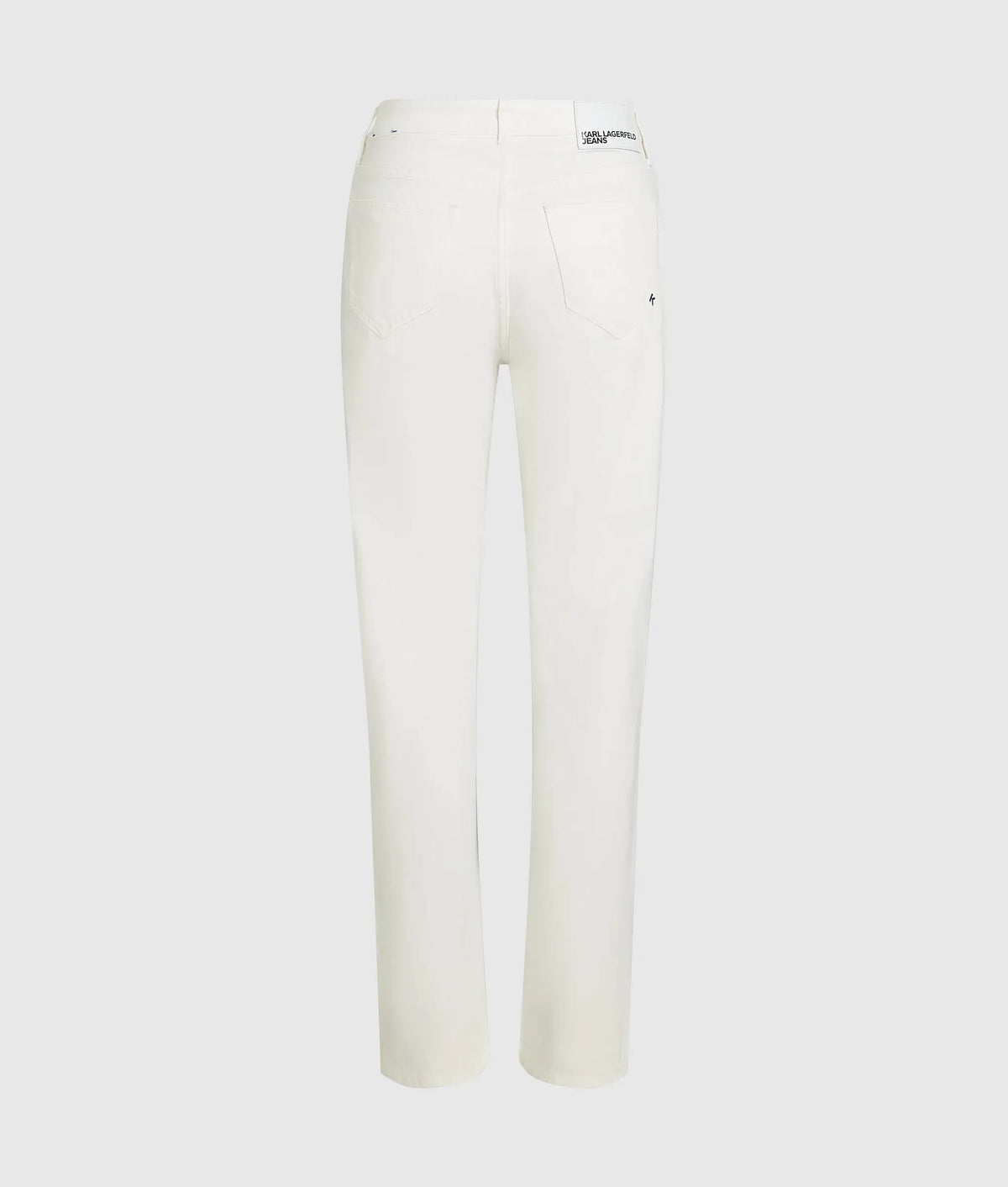 White high-rise straight jeans