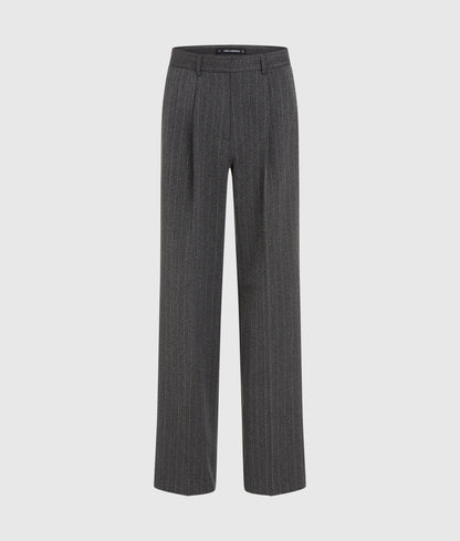 Pinstripe straight-leg pants